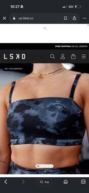LSKD Black Blue Tie Dye Strappy Sports Bra XL